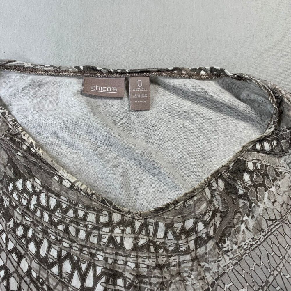CHICOS Blouse Womens Size 0 Small Top Long Sleeve Beige* - Picture 7 of 9